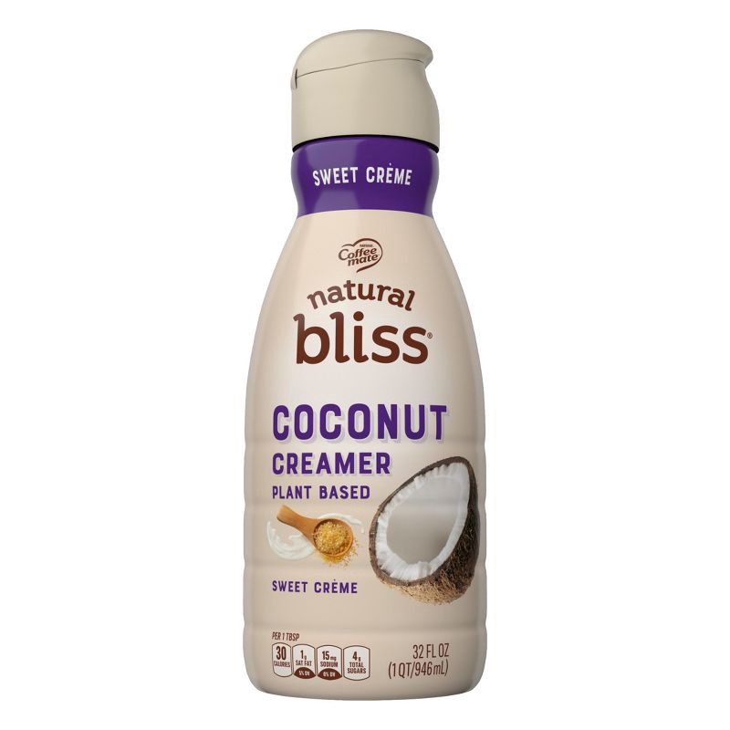 slide 1 of 10, Coffee mate Natural Bliss Plant Based Sweet Creme Coconutmilk Creamer - 1qt, 1 qt