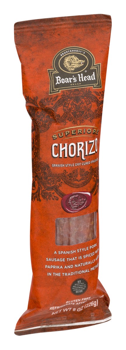 slide 4 of 9, Boar's Head Superiore Uncured Chorizo Spanish Style Sausage, 8 oz