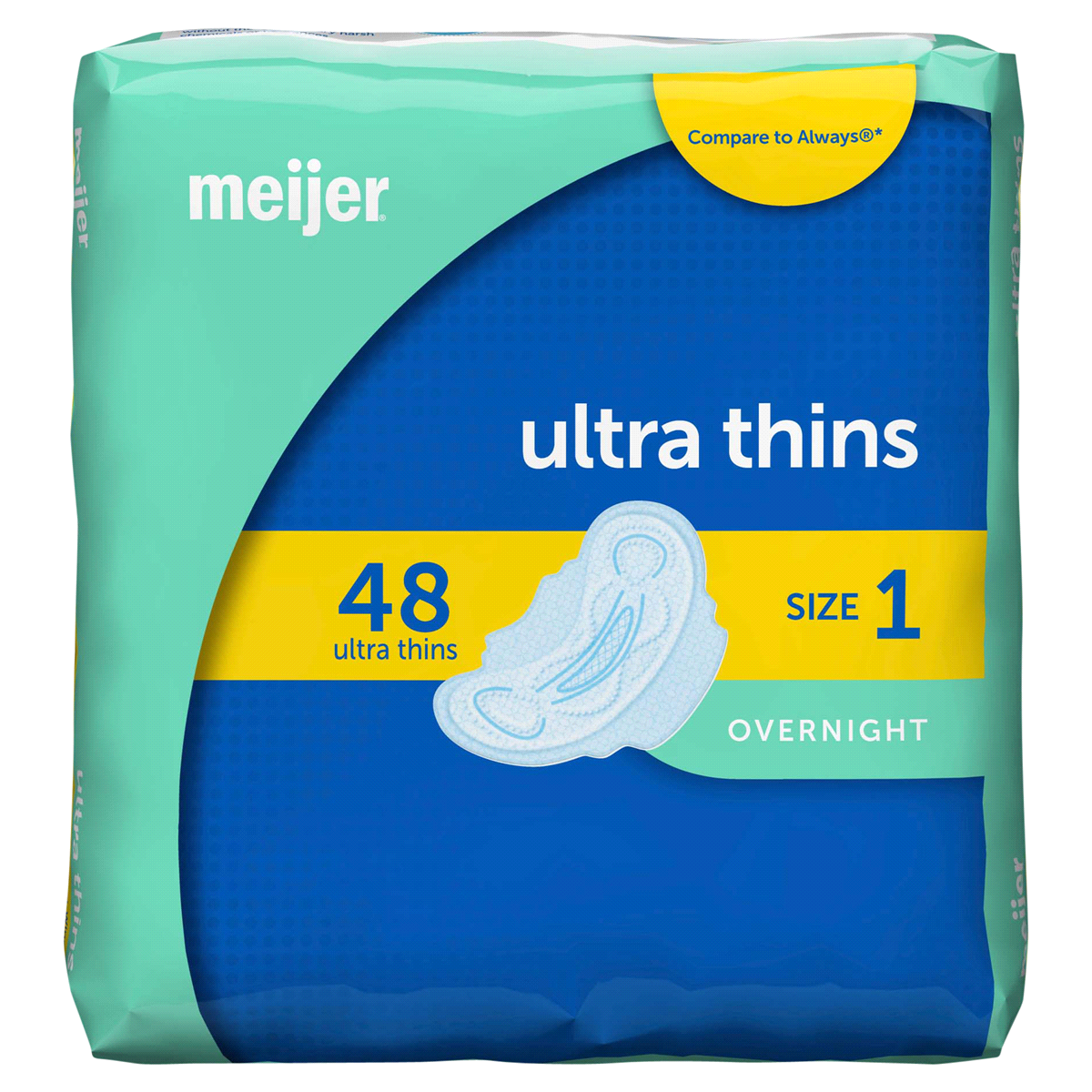 slide 1 of 21, Meijer Ultra Thin with Flexi Wings, Regular, 48 ct