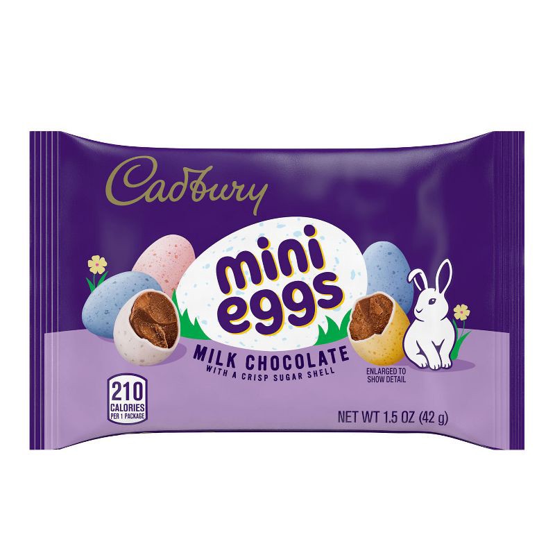 slide 2 of 7, Cadbury Mini Eggs Milk Chocolate Easter Candy Basket Stuffers - 1.5oz, 1.5 oz