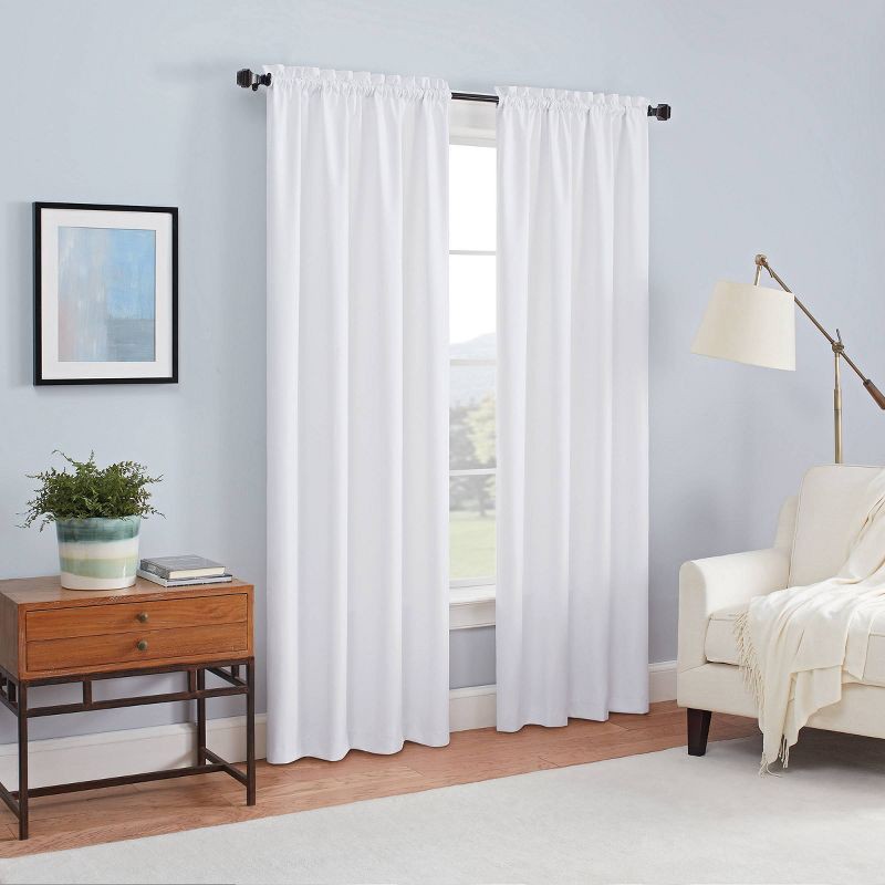 slide 2 of 5, 42"x63" Eclipse Blackout Braxton Thermaback Window Curtain Panel White, 1 ct