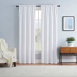 42"x63" Eclipse Blackout Braxton Thermaback Window Curtain Panel White