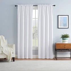 42"x63" Eclipse Blackout Braxton Thermaback Window Curtain Panel White