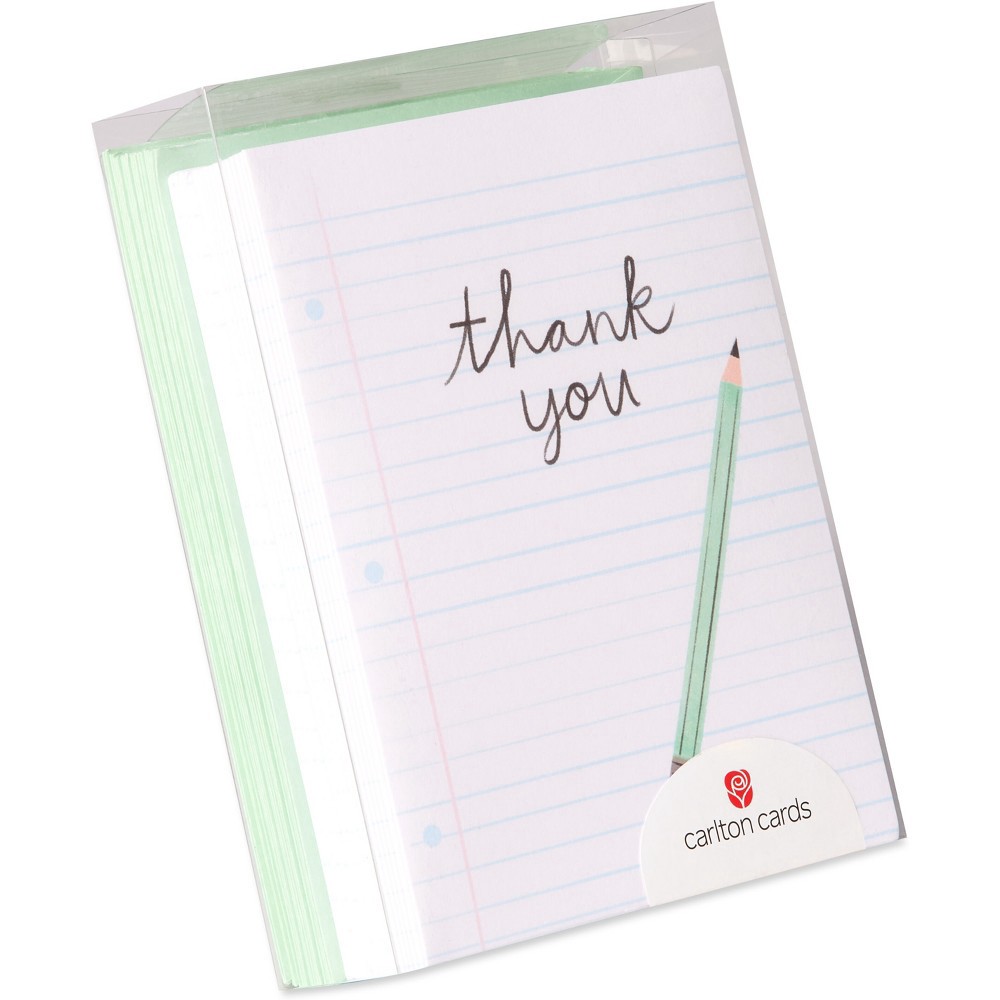 slide 2 of 4, Carlton Cards 24ct Thank You Cards Paper & Pencil, 24 ct