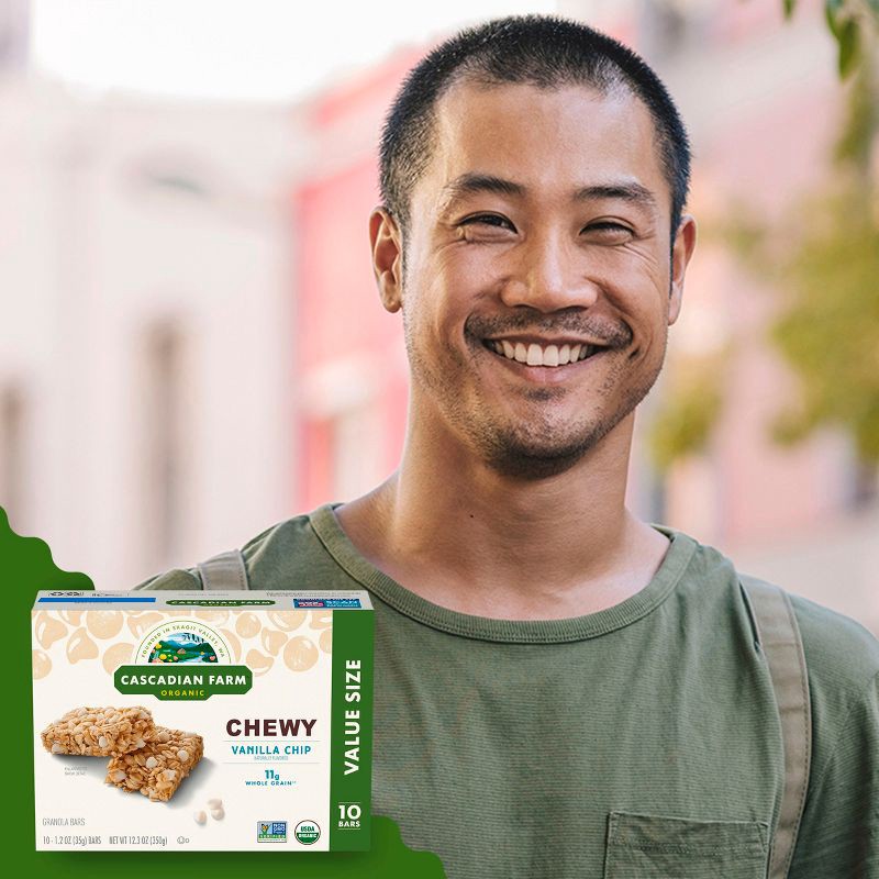 slide 3 of 7, Cascadian Farm Organic Vanilla Chip Granola Bars - 10ct, 10 ct