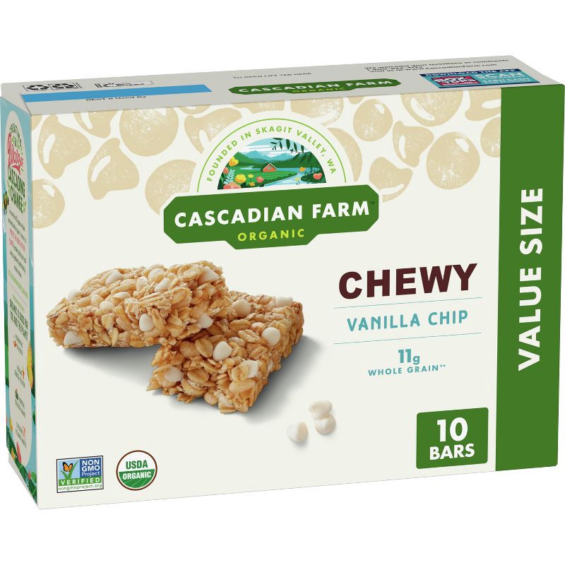 slide 1 of 5, Cascadian Farm Organic Vanilla Chip Granola Bars - 10ct, 10 ct