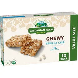 Cascadian Farm Organic Vanilla Chip Granola Bars - 10ct