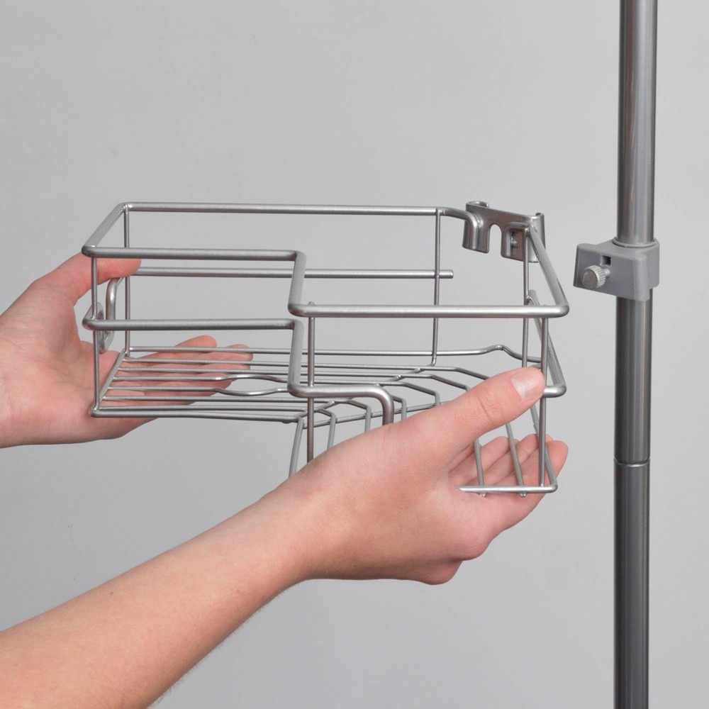 Steel L Shaped Tension Pole Caddy Chrome - Made By Design 1 ct