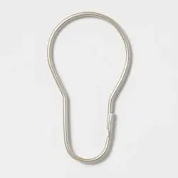 Basic Shower Curtain Hook with Clasp Brushed Nickel - Room Essentials™