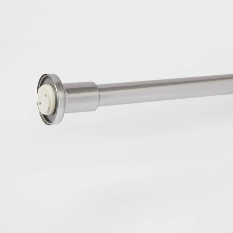 slide 4 of 4, 72" Tension or Permanent Mount Cast Style Finial Shower Curtain Rod Chrome - Threshold™, 1 ct