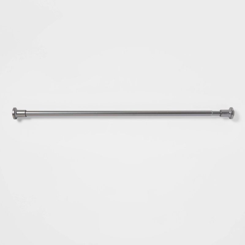 slide 1 of 4, 72" Tension or Permanent Mount Cast Style Finial Shower Curtain Rod Chrome - Threshold™, 1 ct