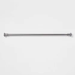 72" Tension or Permanent Mount Cast Style Finial Shower Curtain Rod Chrome - Threshold™