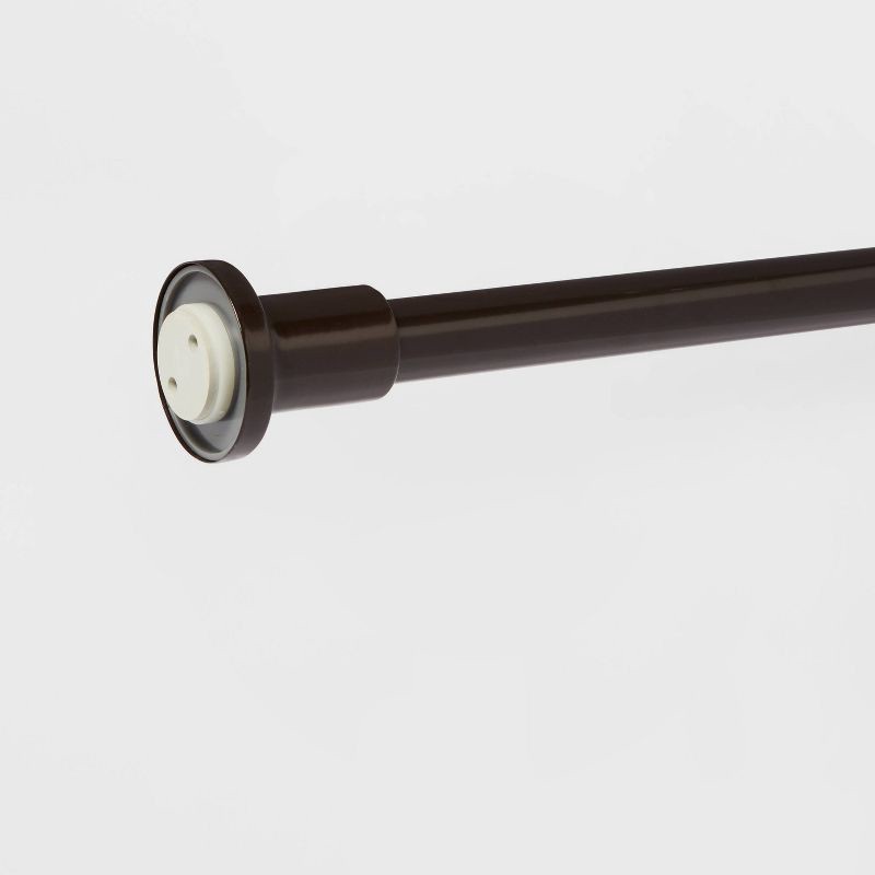 slide 4 of 4, 72" Tension or Permanent Mount Cast Style Finial Shower Curtain Rod Bronze - Threshold™, 1 ct