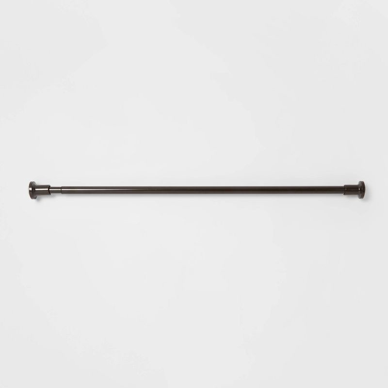 slide 1 of 4, 72" Tension or Permanent Mount Cast Style Finial Shower Curtain Rod Bronze - Made By Design, 1 ct