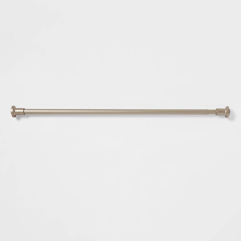 slide 1 of 4, 72" Tension or Permanent Mount Cast Style Finial Shower Curtain Rod Nickel - Made By Design, 1 ct