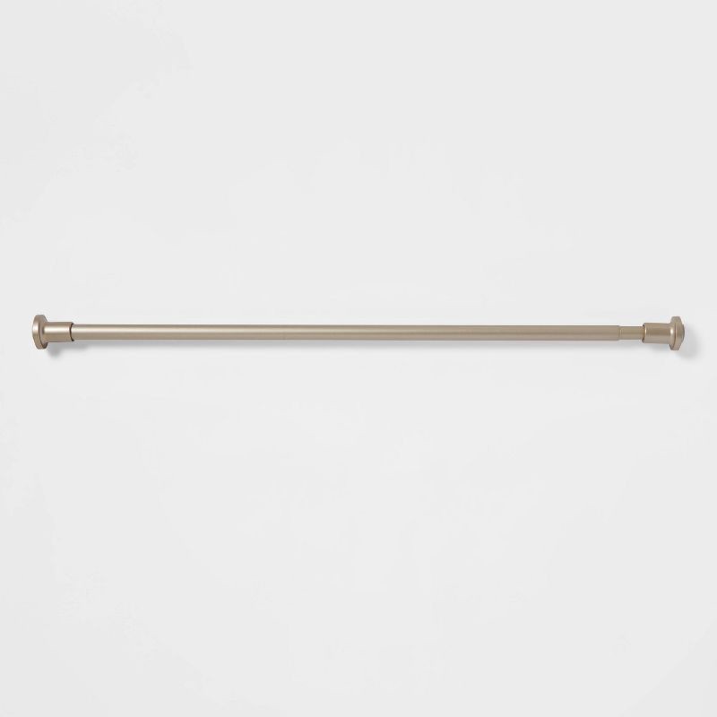 slide 1 of 4, 72" Tension or Permanent Mount Cast Style Finial Shower Curtain Rod Nickel - Made By Design™, 1 ct