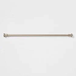 72" Tension or Permanent Mount Cast Style Finial Shower Curtain Rod Nickel - Threshold™: Adjustable, Steel Construction