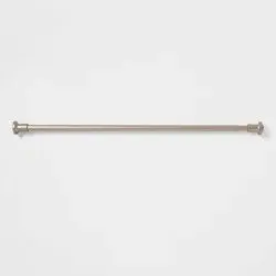 72" Tension or Permanent Mount Cast Style Finial Shower Curtain Rod Nickel - Made By Design™