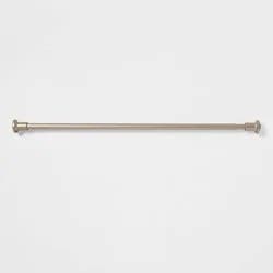 72" Tension or Permanent Mount Cast Style Finial Shower Curtain Rod Nickel - Threshold™: Adjustable, Steel Construction