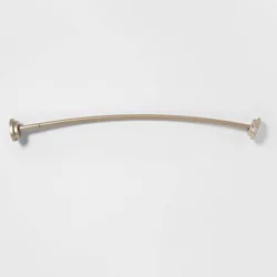 72" Dual Mount Curved Steel Shower Curtain Rod with Tiered End Cap Nickel - Threshold™