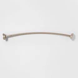 72" Dual Mount Curved Steel Shower Curtain Rod with Tiered End Cap Nickel - Threshold™