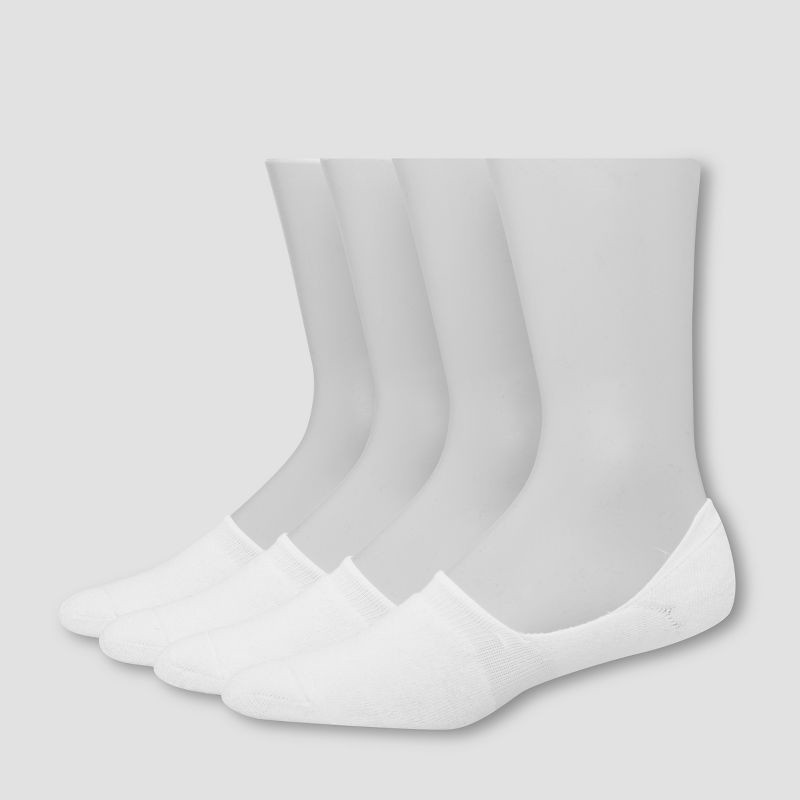 slide 1 of 4, Hanes Premium Men's 4pk Liner Socks - White 6-12, 4 ct