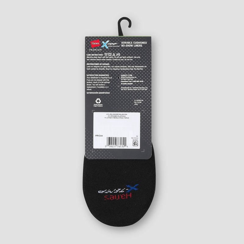 slide 4 of 4, Hanes Premium Men's 4pk Liner Socks - Black 6-12, 4 ct