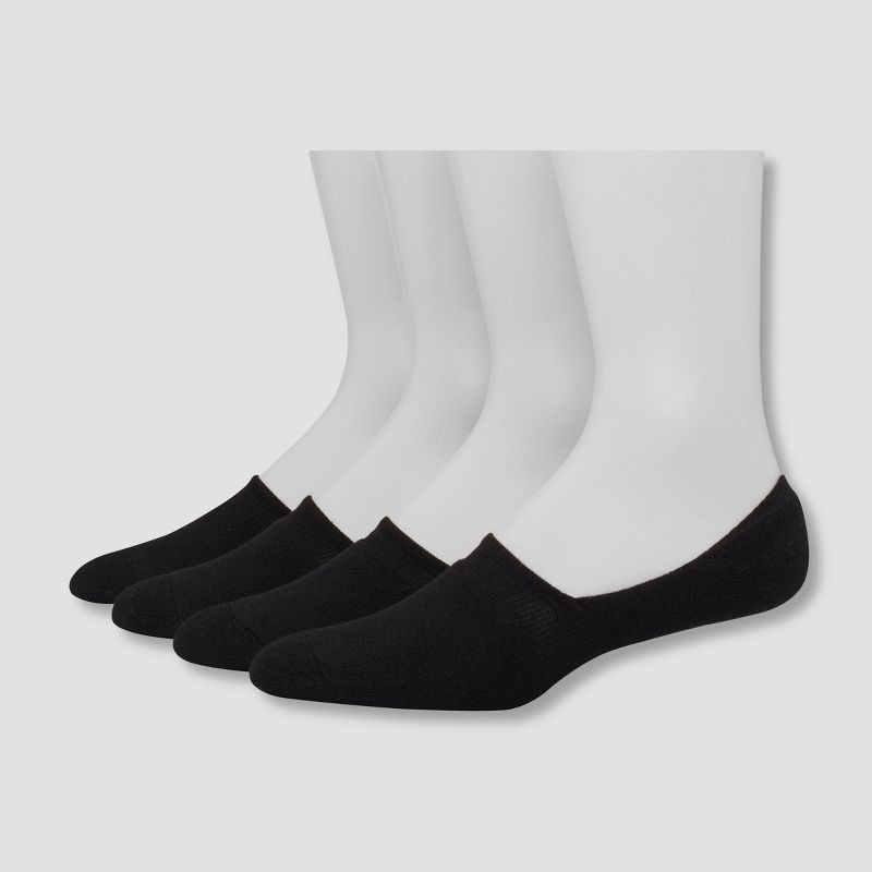 slide 1 of 4, Hanes Premium Men's 4pk Liner Socks - Black 6-12, 4 ct