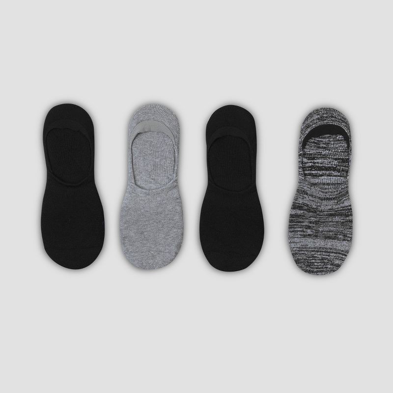 slide 2 of 4, Hanes Premium Men's 4pk Liner Socks - Gray/Black 6-12, 4 ct