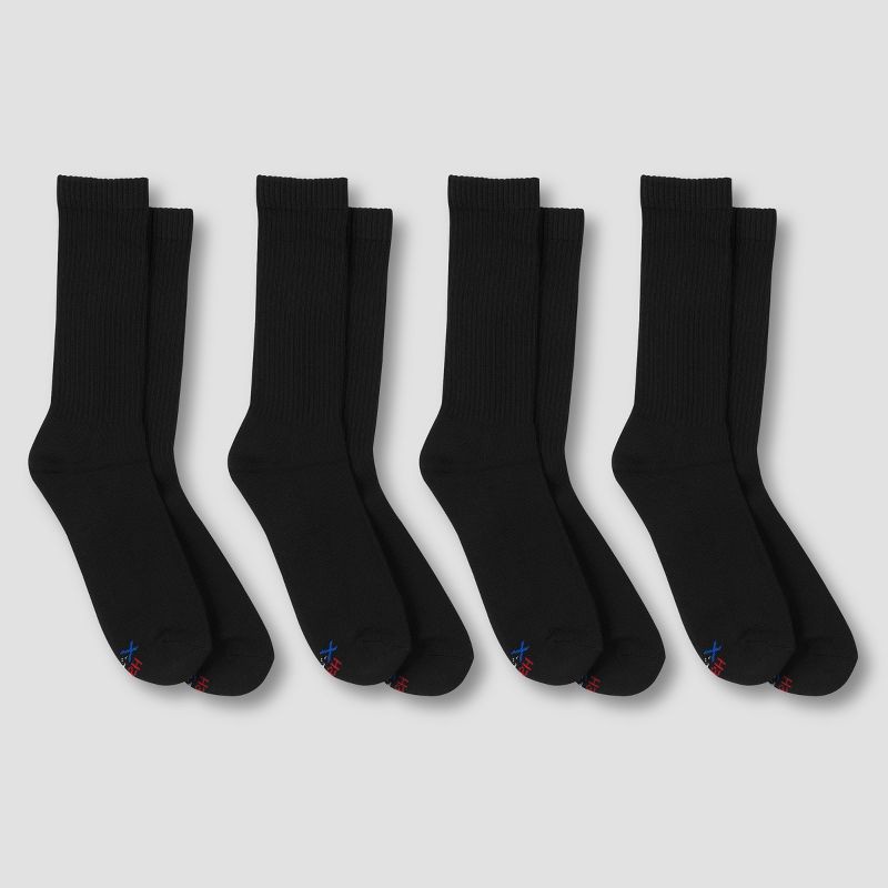 slide 2 of 4, Hanes Premium Men's 4pk Cushion Casual Socks - Black 6-12, 4 ct