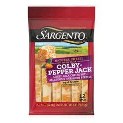 Sargento Natural Colby-Pepper Jack Cheese Sticks - 8.4oz/12ct