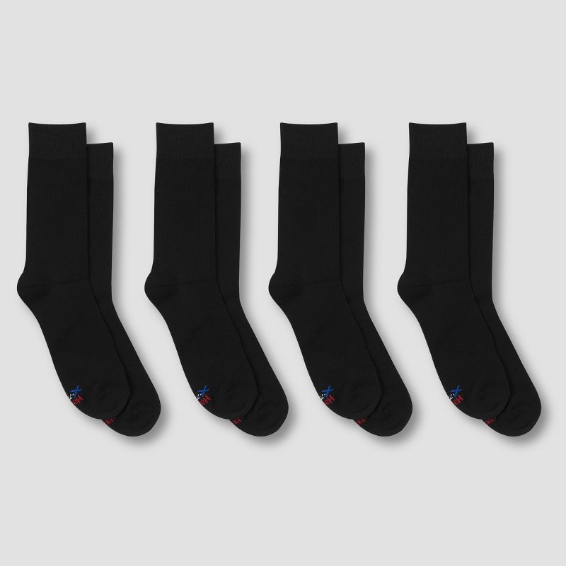 slide 2 of 4, Hanes Premium Men's 4pk Lightweight Casual Socks - Black 6-12, 4 ct