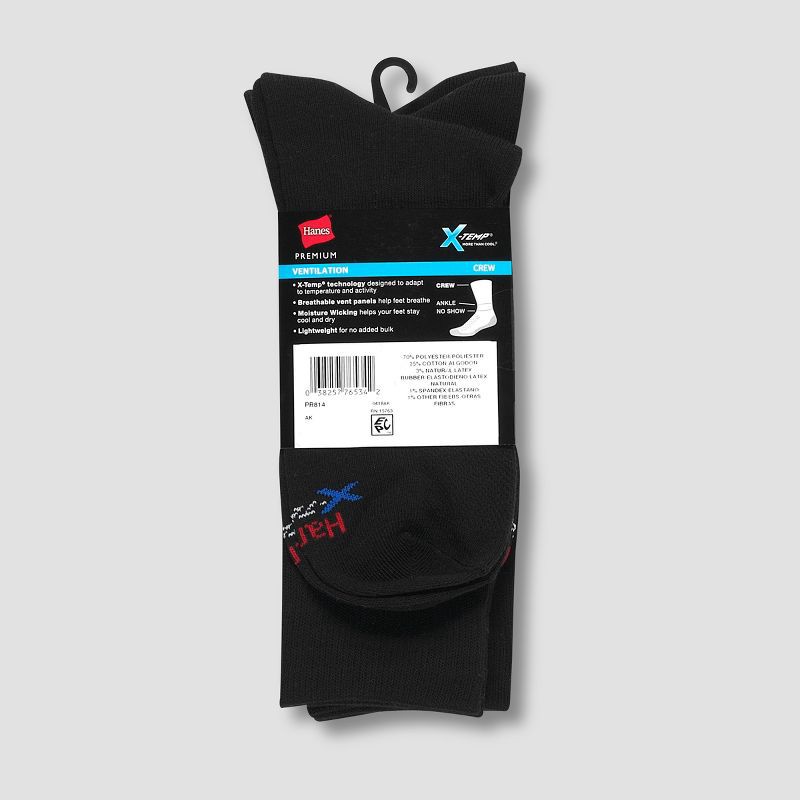 slide 4 of 4, Hanes Premium Men's 4pk Lightweight Casual Socks - Black 6-12, 4 ct