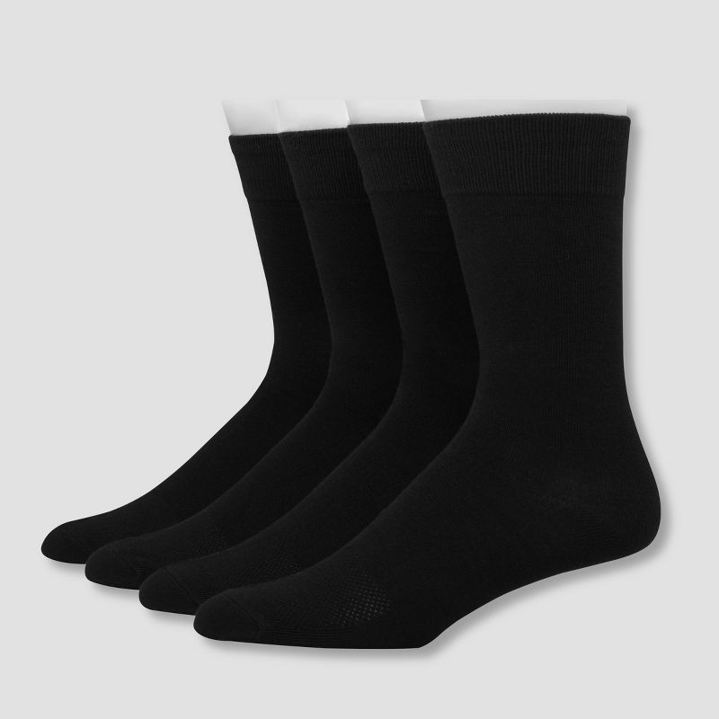 slide 1 of 4, Hanes Premium Men's 4pk Lightweight Casual Socks - Black 6-12, 4 ct
