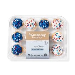 Patriotic Vanilla Mini Cupcakes - 12ct - Favorite Day