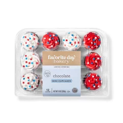 Patriotic Chocolate Mini Cupcakes - 12ct - Favorite Day
