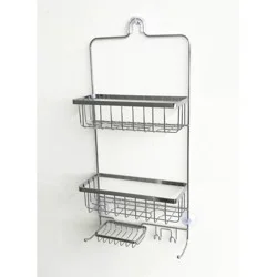 Bathroom Shower Caddy Chrome - Threshold™: Rust-Resistant Steel, Hanging Organizer with Shelf Storage, 24" Height