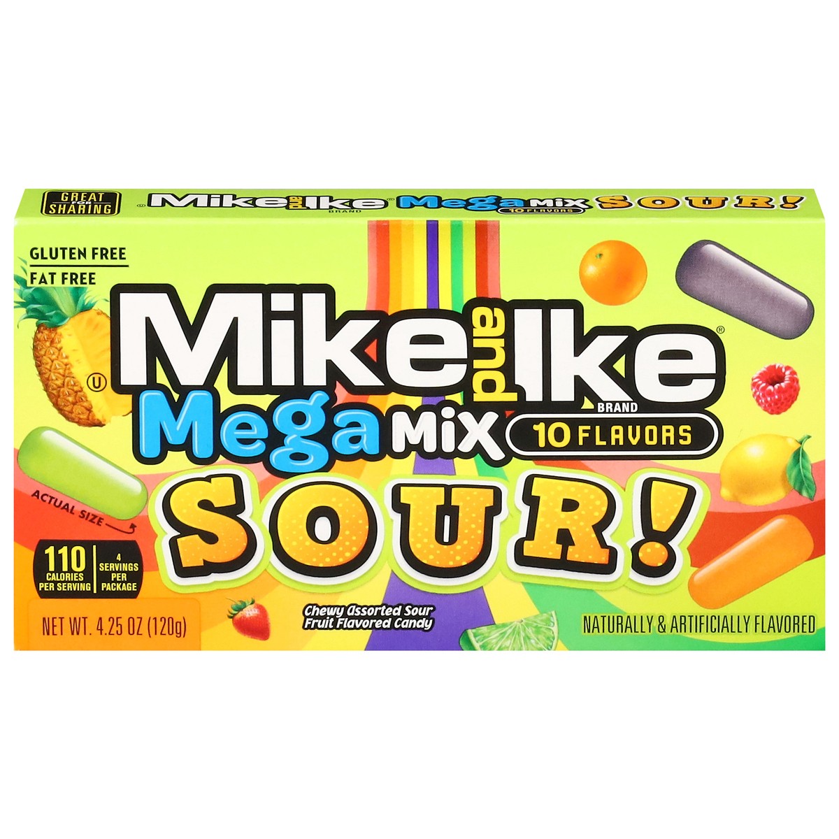 slide 2 of 13, MIKE AND IKE Mega Mix Sour 10 Flavors Candy 4.25 oz, 4.25 oz