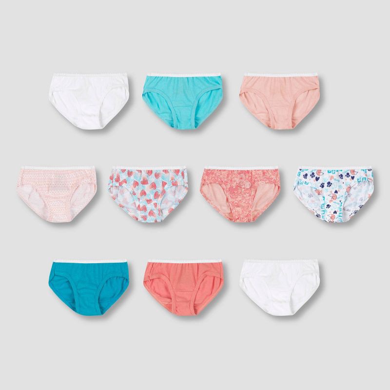 slide 1 of 3, Hanes Toddler Girls' 10pk Hipster Briefs - Colors May Vary 2T-3T, 10 ct