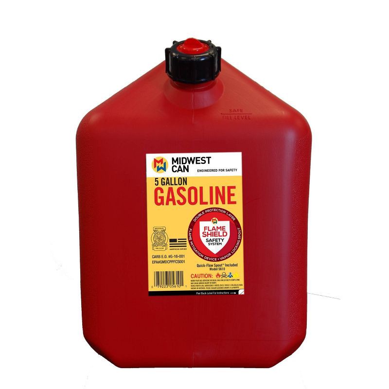 slide 3 of 3, Midwest Can 5gal Gas Can Red Midwest Can, 5 gal