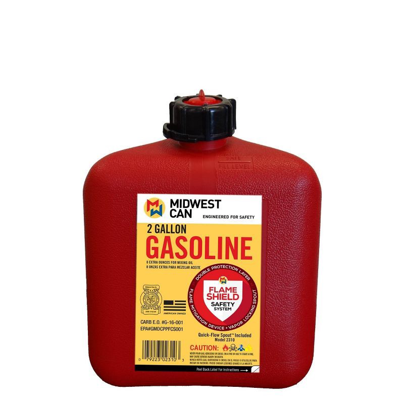 slide 3 of 3, Midwest Can 2gal Gas Can Red Midwest Can, 2 gal