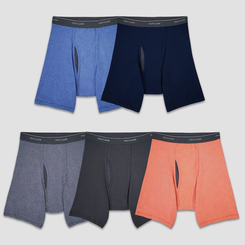 slide 1 of 1, Fruit of the Loom Men's Cool Zone Boxer Briefs 5pk - Colors May Vary XL, 5 ct