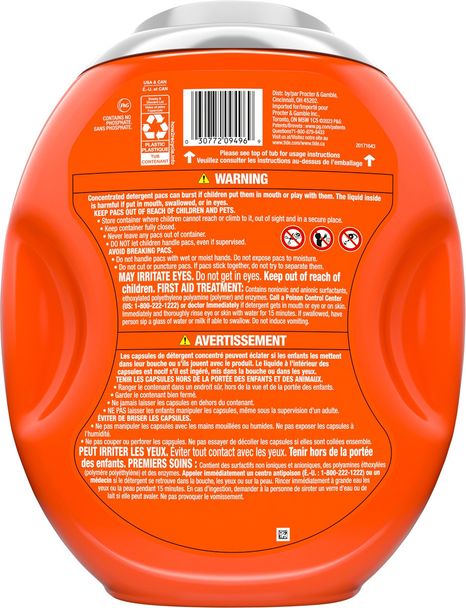 slide 2 of 8, Tide Odor Defense + Oxi Laundry Detergent Pacs, Original Scent, 45 Count, Advanced Odor + Stain Fighter, 45 ct