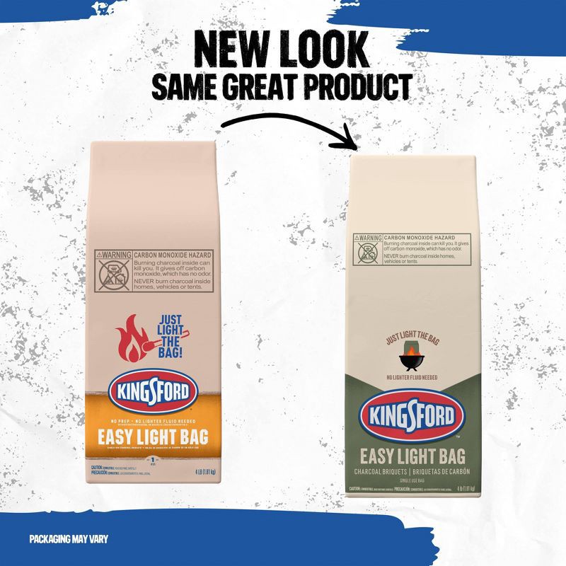 slide 2 of 12, Kingsford 4lb Easy Light Bag: Patio-Ready Solid Fuels, 13.0" Height, 6.5" Width Briquettes, 4 lb
