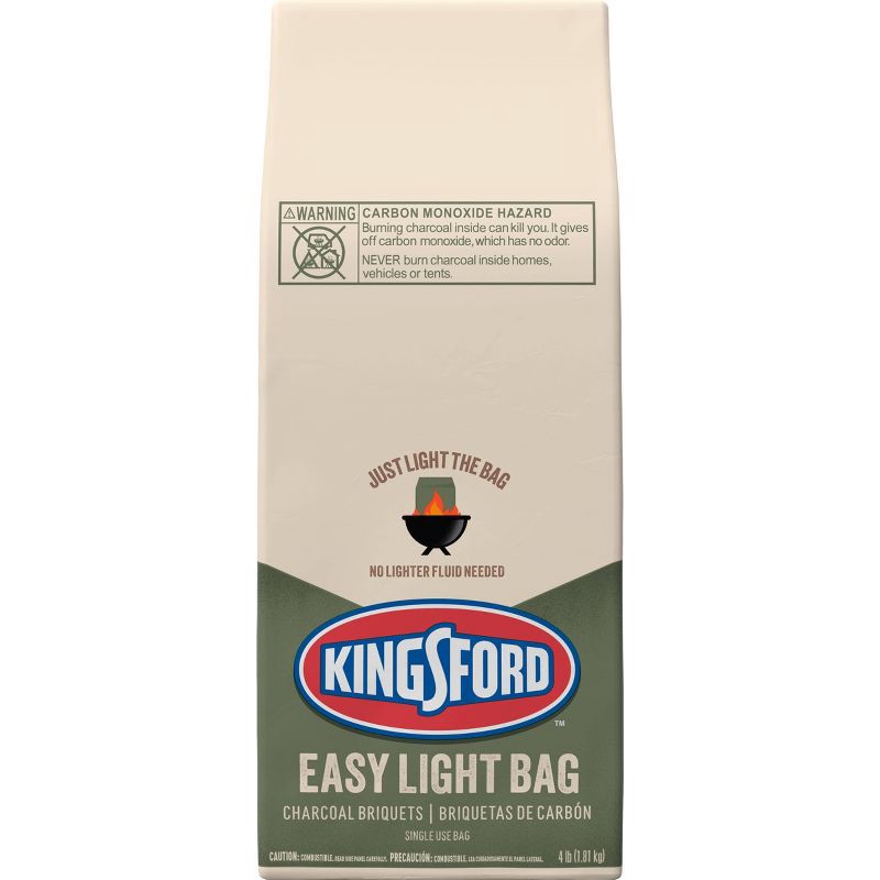 slide 11 of 12, Kingsford 4lb Easy Light Bag: Patio-Ready Solid Fuels, 13.0" Height, 6.5" Width Briquettes, 4 lb