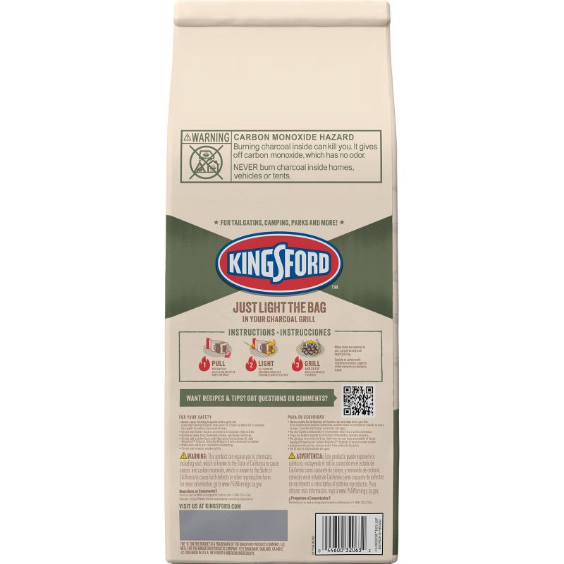 slide 12 of 12, Kingsford 4lb Easy Light Bag: Patio-Ready Solid Fuels, 13.0" Height, 6.5" Width Briquettes, 4 lb