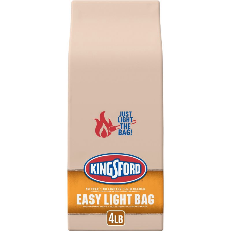 slide 1 of 5, Kingsford 4lb Easy Light Bag: Patio-Ready Solid Fuels, 13.0" Height, 6.5" Width Briquettes, 4 lb