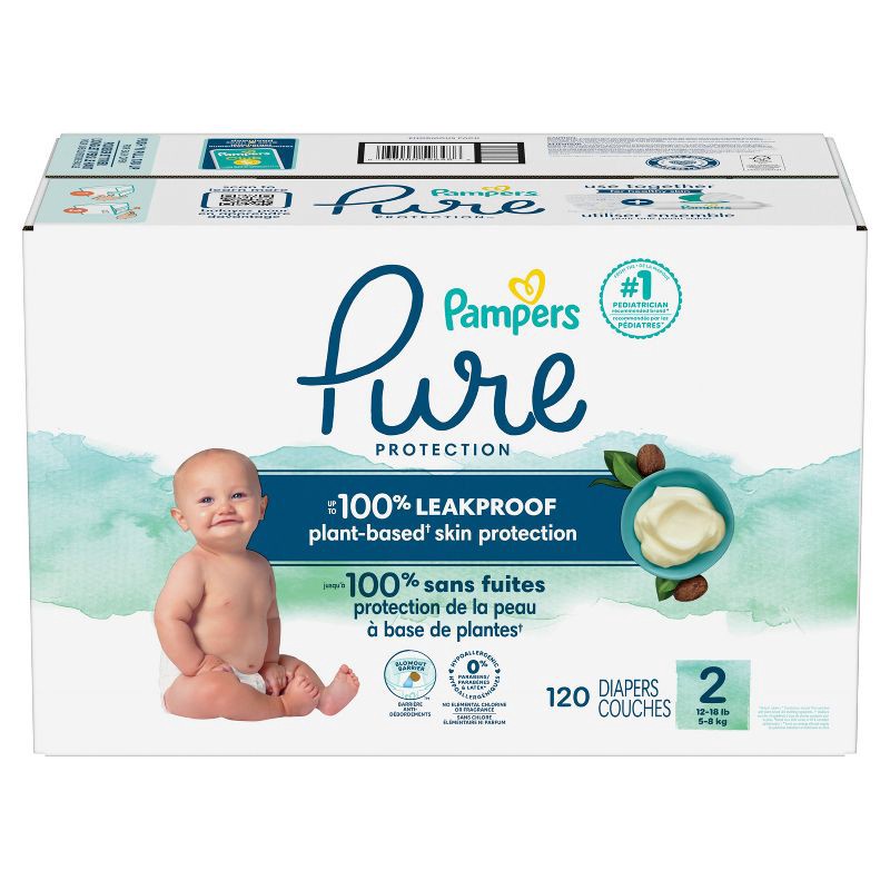 slide 1 of 13, Pampers Pure Protection Diapers Pack - Size 2 - 120ct, 120 ct