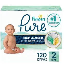 Pampers Pure Protection Diapers Pack - Size 2 - 120ct