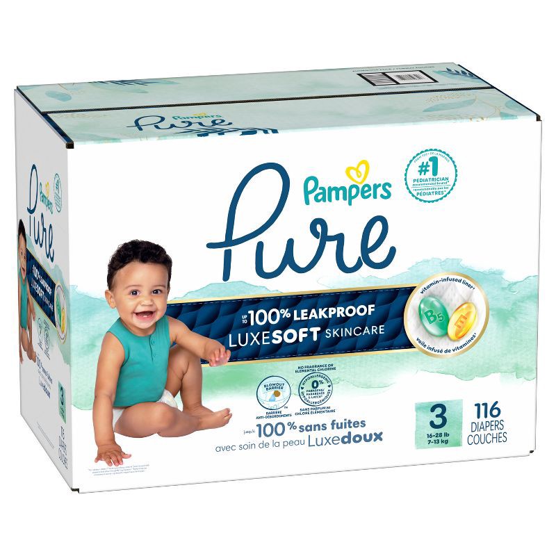 slide 16 of 17, Pampers Pure Protection Diapers Pack - Size 3 -116ct, 3 x 116 ct